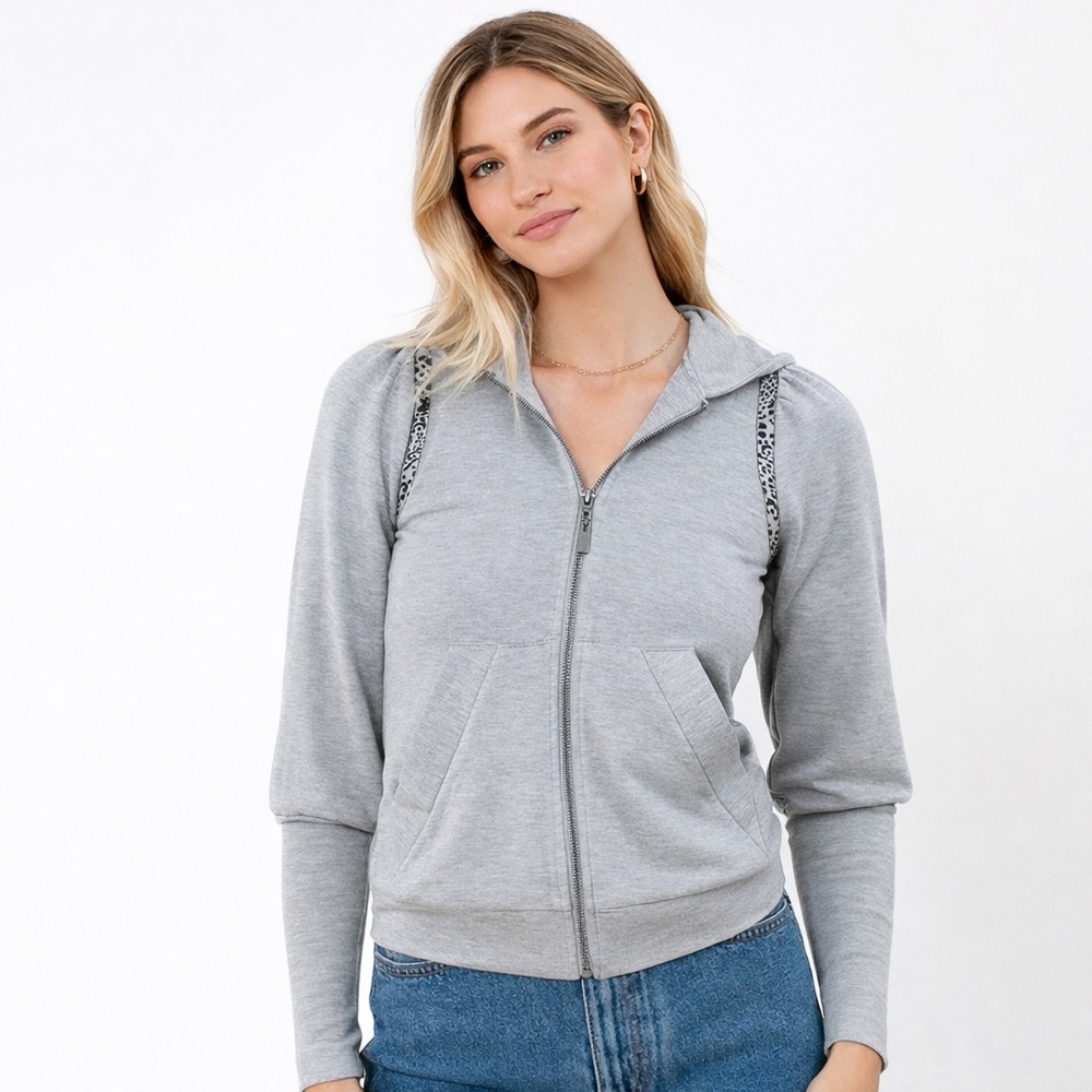 Hale Bob Gray Zip-Up Hoodie Size Small (Nwt)